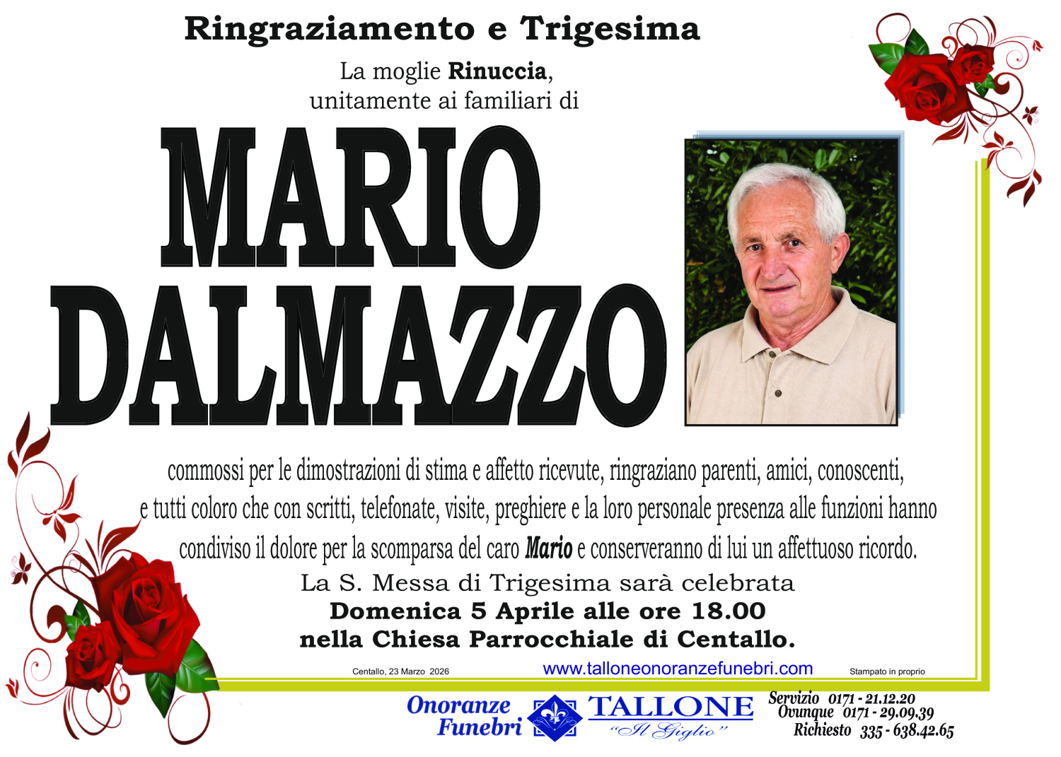 <br />
<b>Warning</b>:  Undefined variable $info in <b>/home/tallone/public_html/ringraziamenti.php</b> on line <b>68</b><br />
Mario Dalmazzo